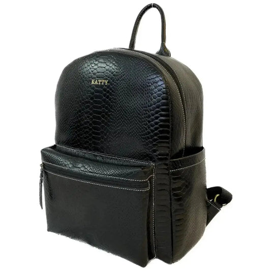 Black Leather Bag Backpack SKU BP5154 - KATTY BAGS