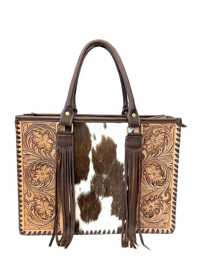 Tote Bag made with Hand Tooled Hairon bag KATTY BAGS