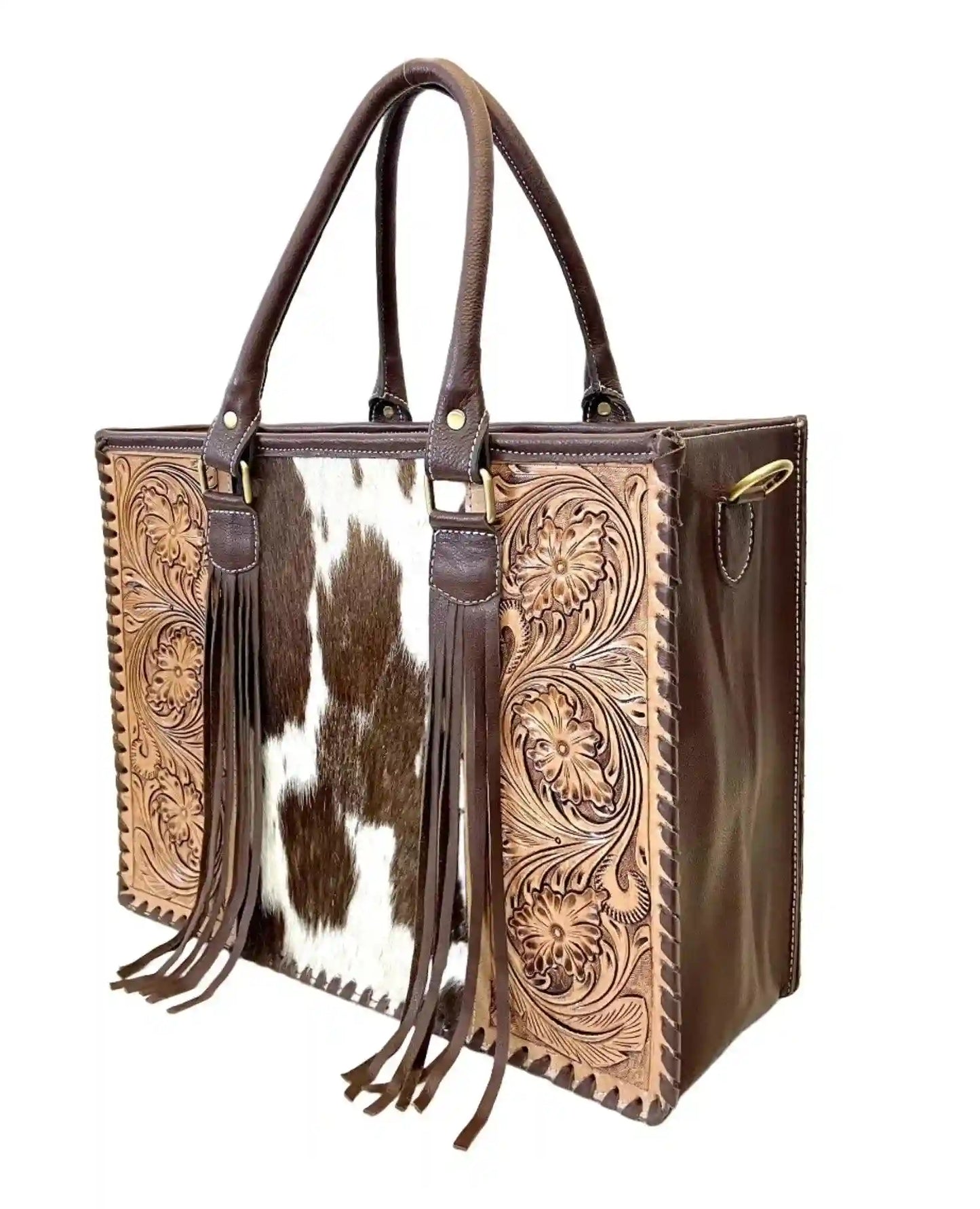 Tote Bag made with Hand Tooled Hairon bag KATTY BAGS