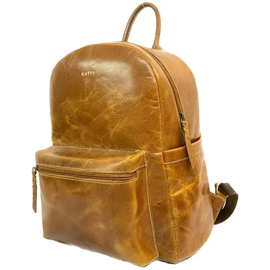 brown leather backpack bags SKU BP5153 - KATTY BAGS